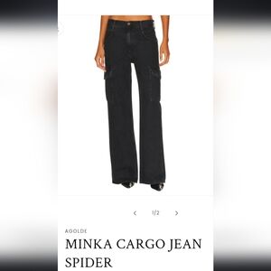 Agolde Minka high-rise denim cargo pants sz 29 color Spyder